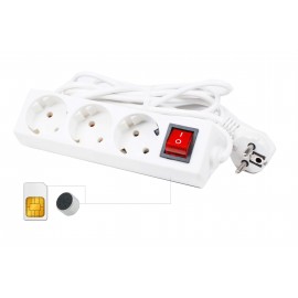 Microfon Profesional cu Cartela GSM NanoSim, cu Activare Vocala, Integrat in Prelungitor Clasic 220V  [MI2]